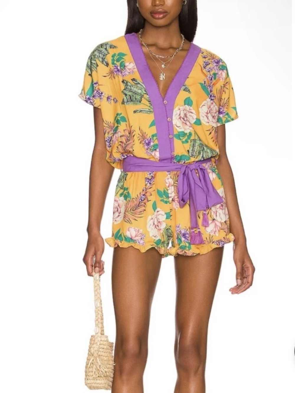 REVOLVE by Agua Bendita Mango Zenda floral romper